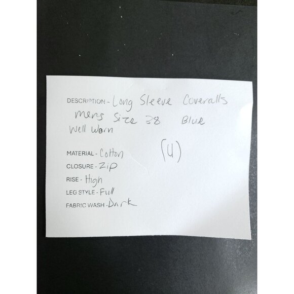 Mens Size 38 Blue Long Sleeve Coveralls Cotton Blend Workwear Durable Zip - Picture 10 of 10